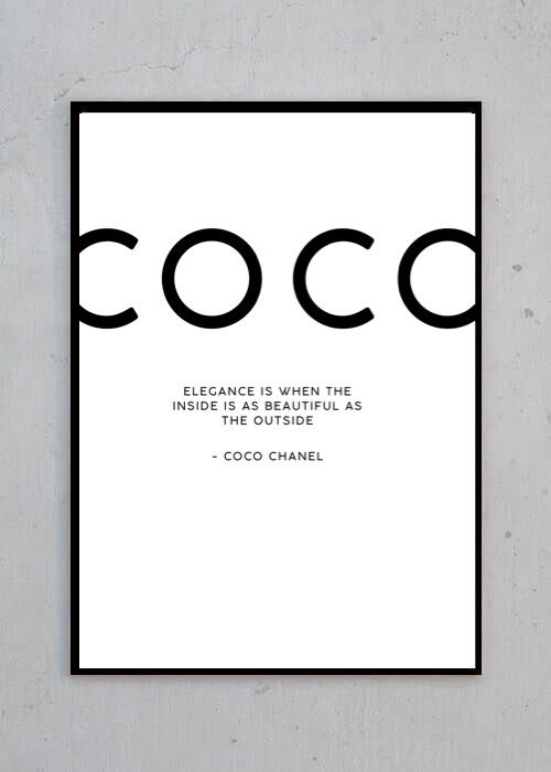 Beskatning Præferencebehandling fysiker Coco Chanel - Elegance - Fashion-plakat der er stilren og trendy